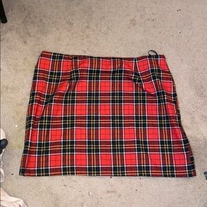 Red Plaid Skirt
